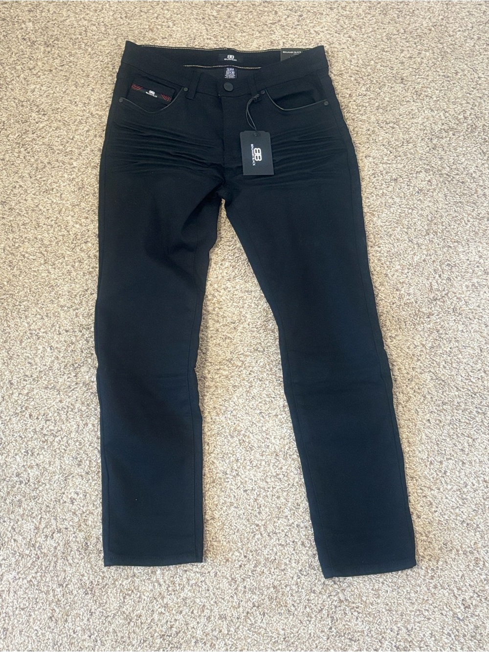 Benjamin Black Men's Slim Fit Moto/Biker Jeans Size: 32x30